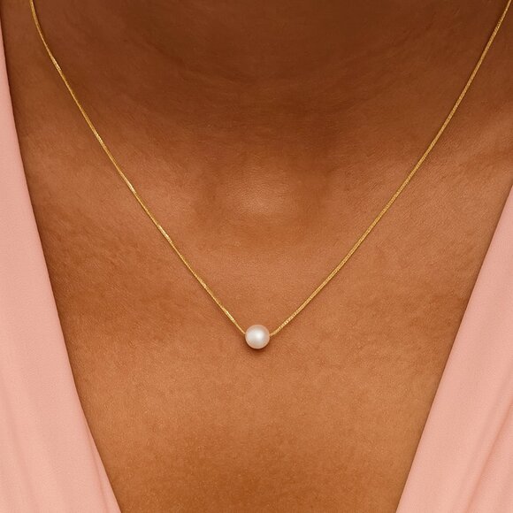 “Daphne” 925 Pearl Necklace Pendant - Picture 1 of 2